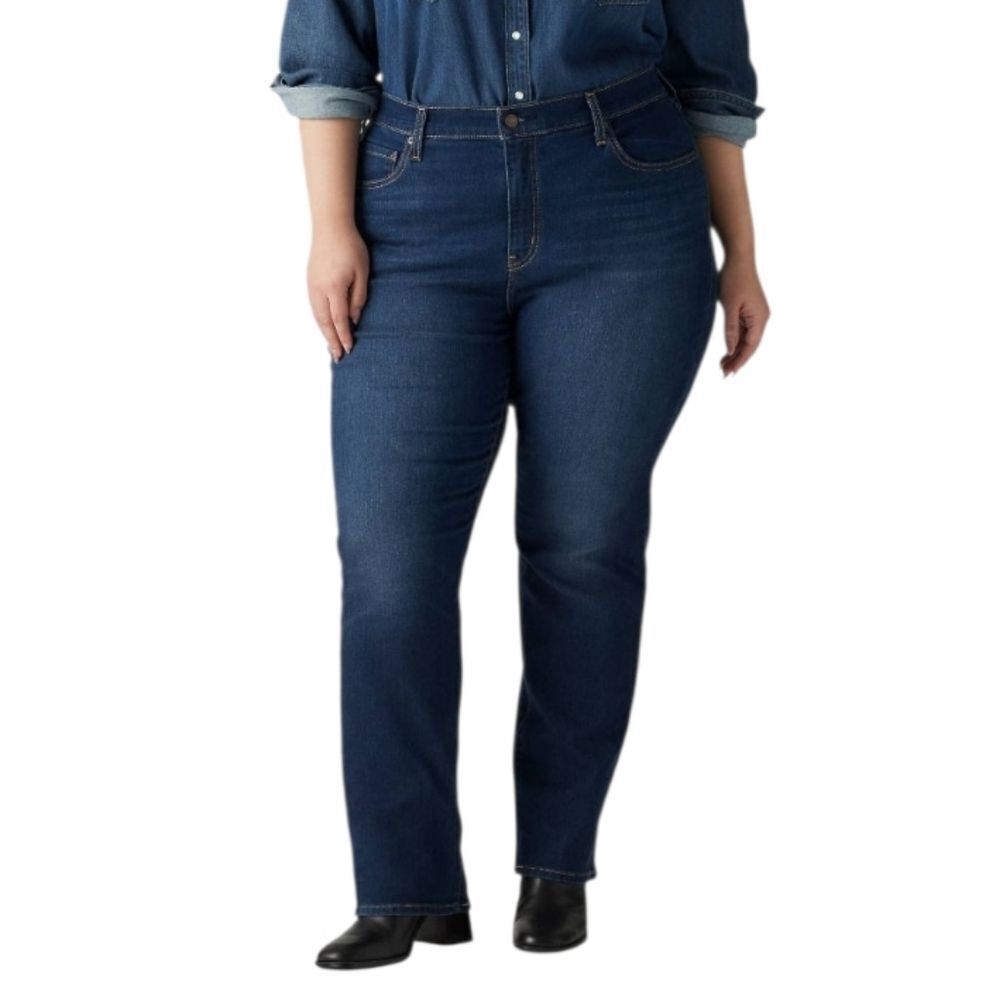 Levi's 724 Dark Wash High Rise Straight Leg Stretch Jeans Size 24W